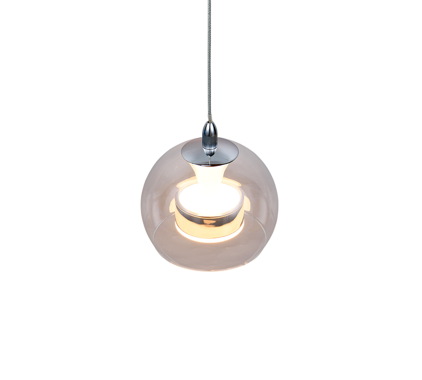 Lámpara de techo colgante Trio Flynt LED cromo 150cm 331610106