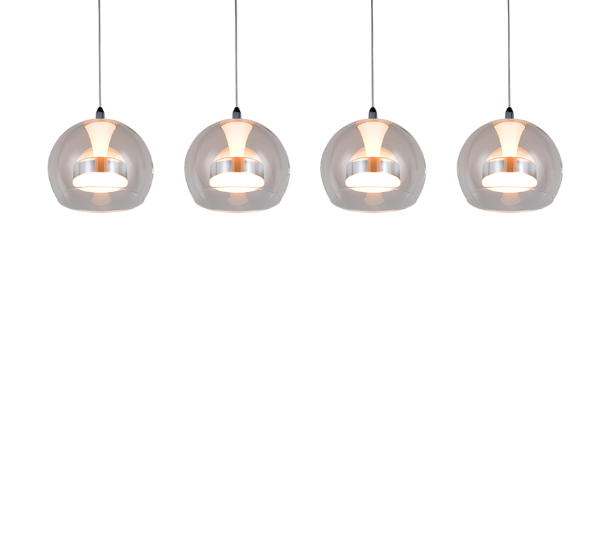 Lámpara de techo colgante Trio Flynt LED cromo 150cm 331610406
