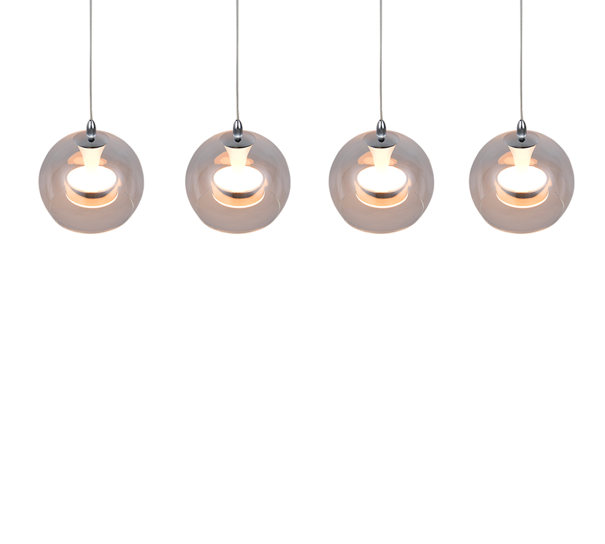 Lámpara de techo colgante Trio Flynt LED cromo 150cm 331610406