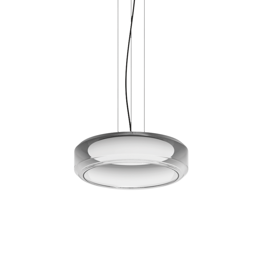 Lámpara colgante Ideal Lux Topico fumé cristal LED 28W Ø45cm 333045