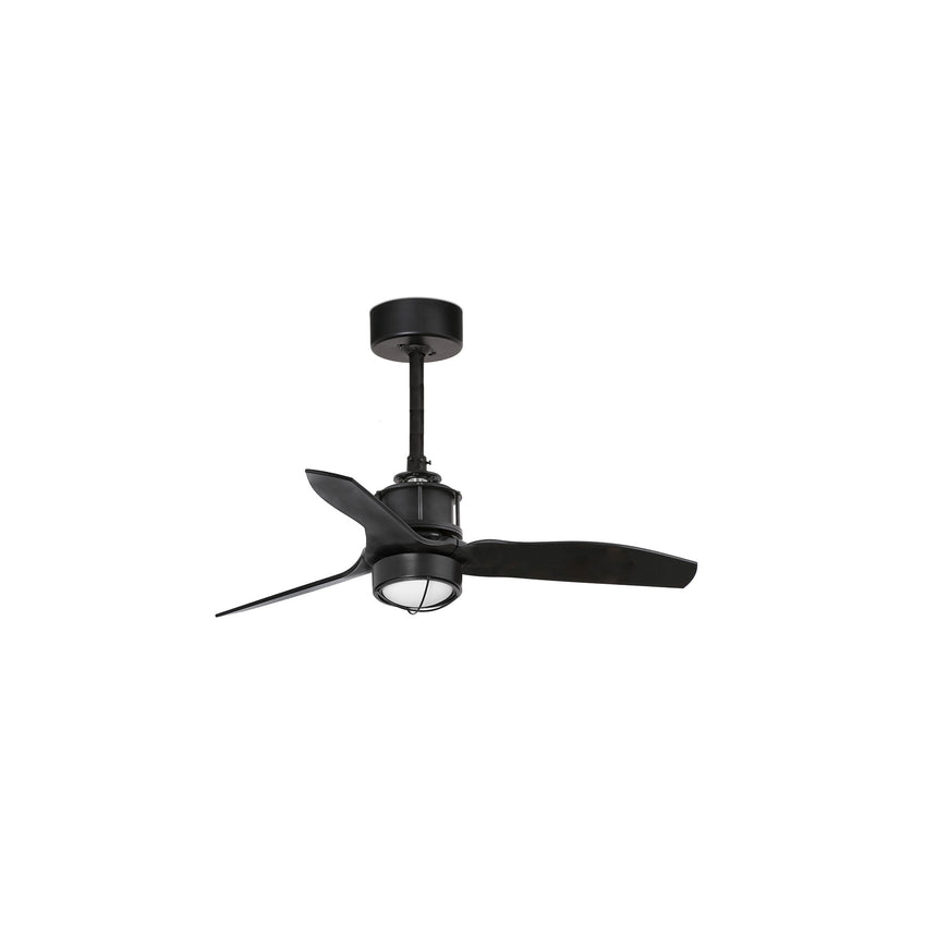 Ventilador de techo con luz Faro Just Fan S LED negro mate 3 palas motor DC 3000K Ø81cm 33424WT1N