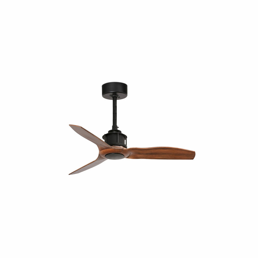 Faro Just Fan XS Ventilador sin luz 81cm cuerpo acero negro y palas de madera 33425