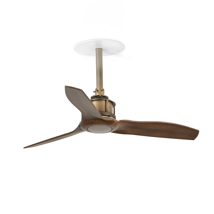 Ventilador de techo Faro Just Fan S Recessed nogal 3 palas motor DC Ø81cm 33428R