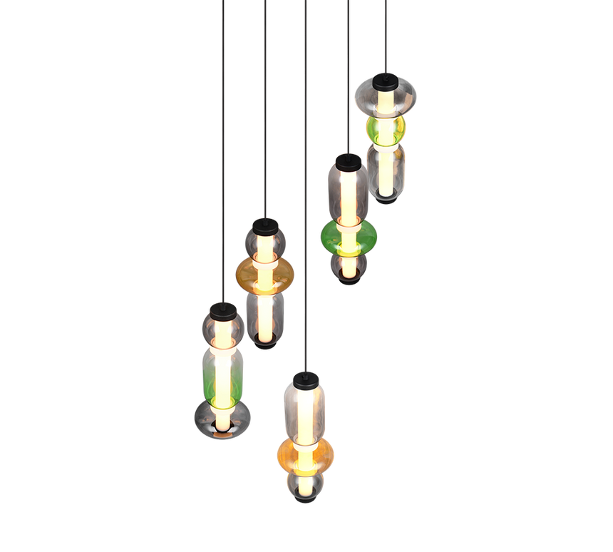 Lámpara de techo colgante Trio Minerva LED multicolor 200cm 334330517