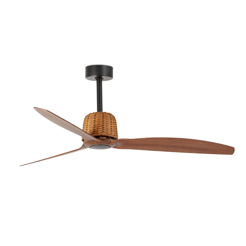 Ventilador de techo Faro Weaver M nogal 3 palas motor DC Ø128cm 33435