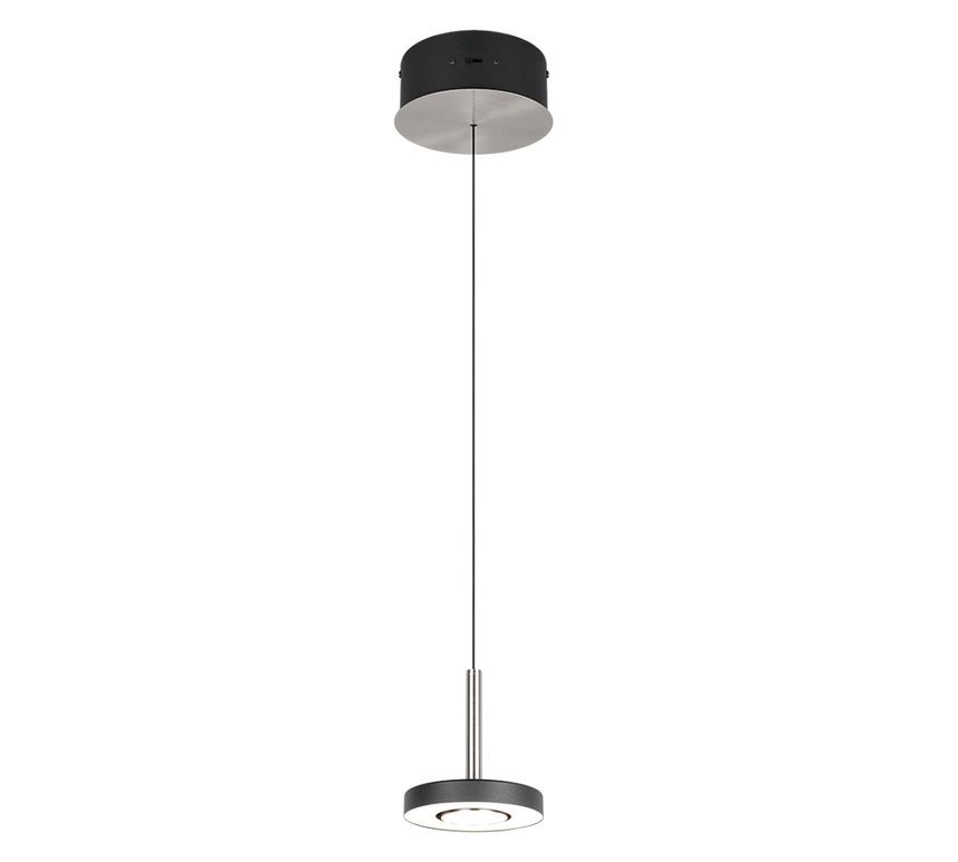 Lámpara colgante Trio Guano níquel mate Ø15,5cm 60W 334410107