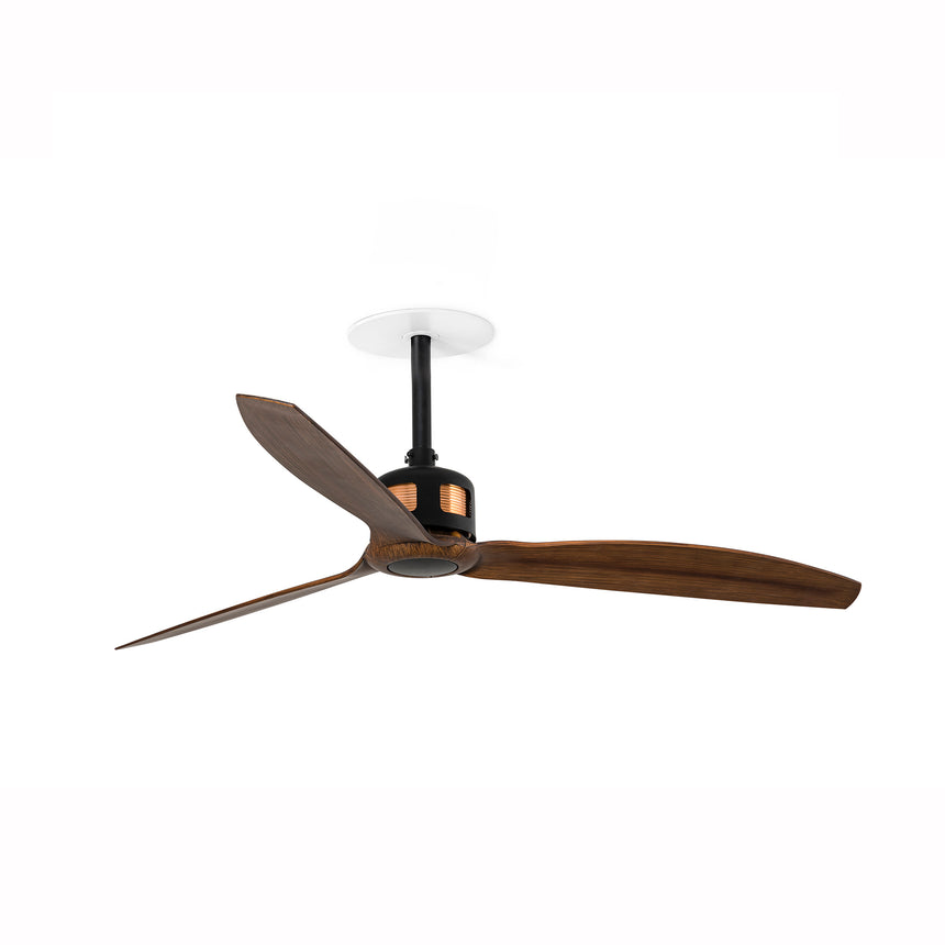 Ventilador de techo Faro Copper Fan Recessed M nogal 3 palas motor DC Ø128cm 33451R