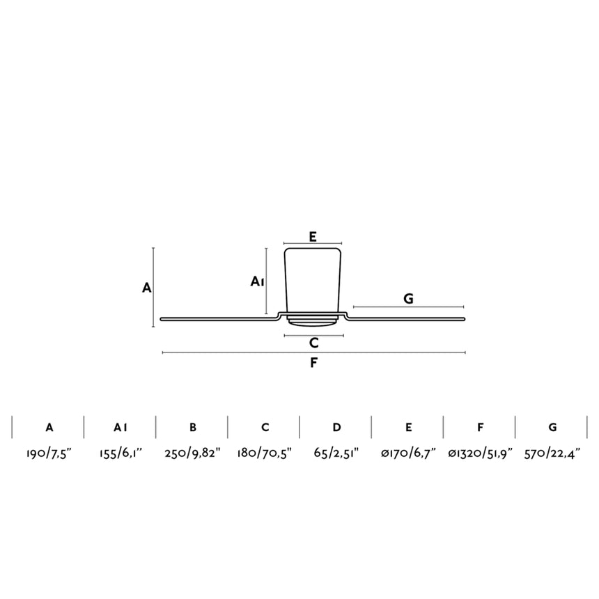 Pemba Lighthouse Fan without light, steel and ABS body 33471N
