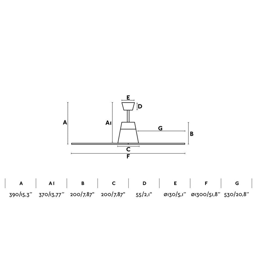 Faro Typhoon Ventilador sin luz DC cuerpo y palas abs