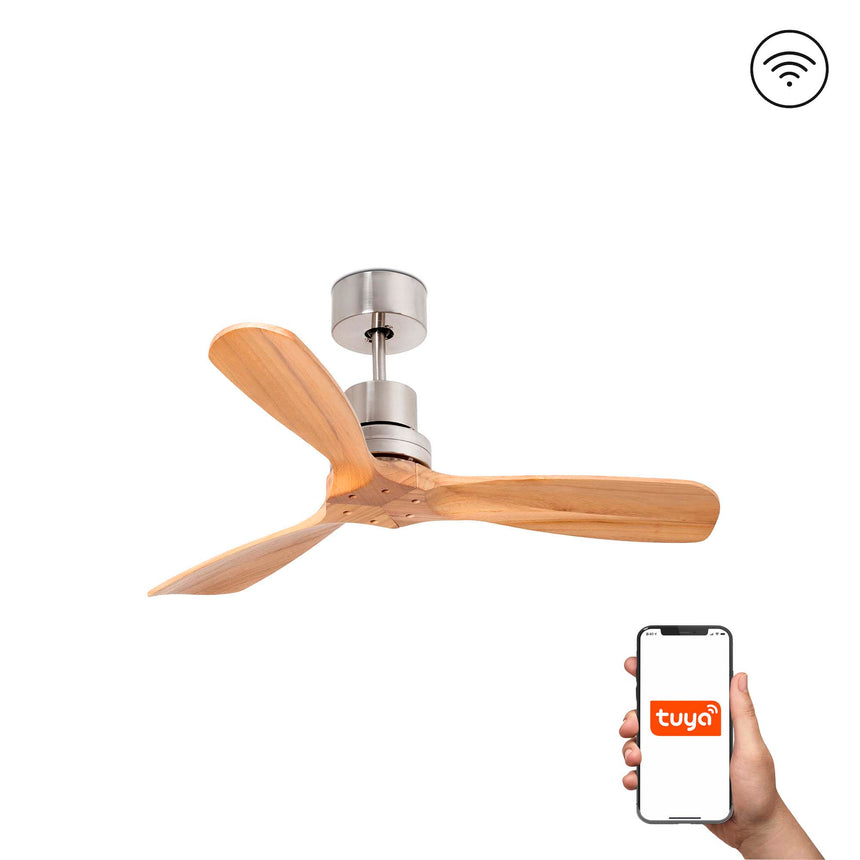 Ventilador de techo Faro Mini Lantau S pino 3 palas motor DC Ø107cm 33509DCWT