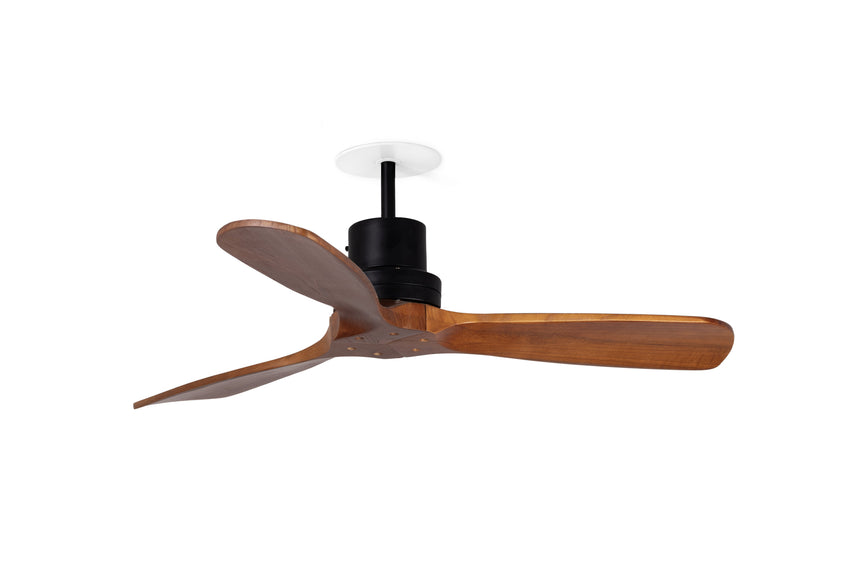 Ventilador de techo Faro Lantau Recessed S nogal 3 palas motor DC Ø107cm 33517DCR