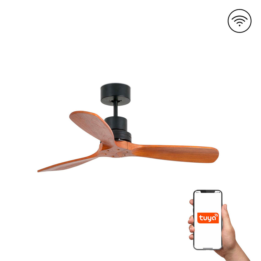 Ventilador de techo Faro Mini Lantau S nogal 3 palas motor DC Ø107cm 33517DCWT
