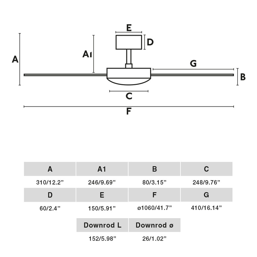 Faro MINI MALLORCA S Ventilador blanco/arce 33603DC