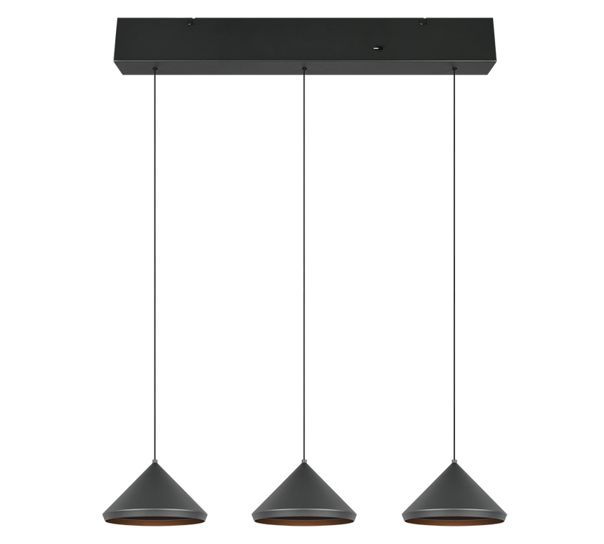 Lámpara de techo colgante Trio Laguna LED negro mate 200cm 336210332