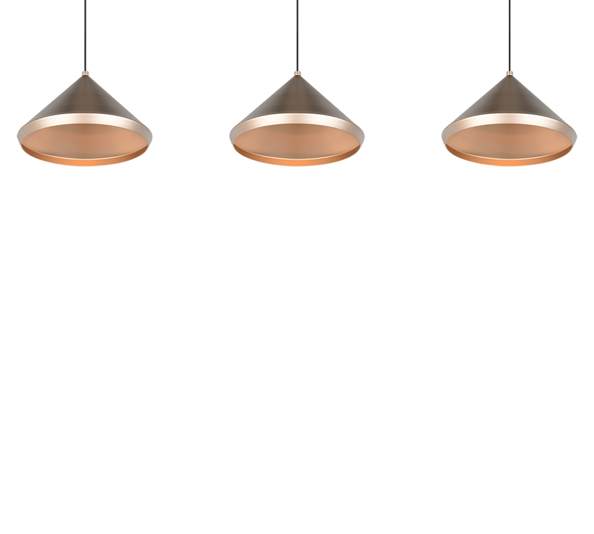 Lámpara de techo colgante Trio Laguna LED marrón café 200cm 336210365