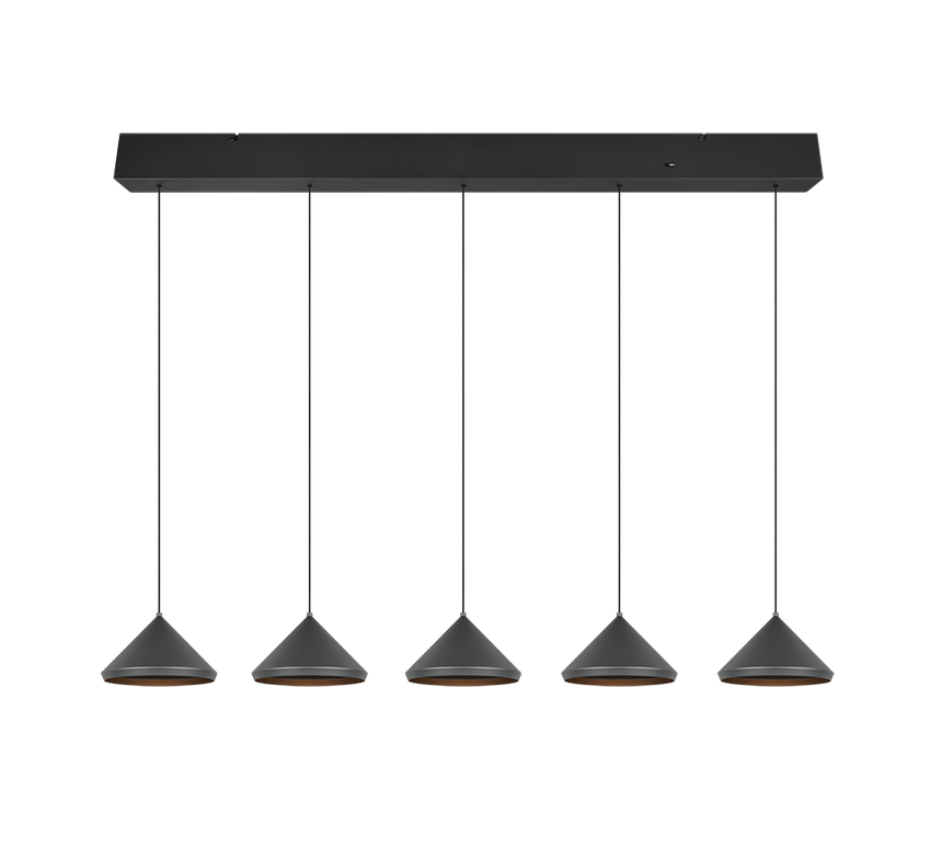 Lámpara de techo colgante Trio Laguna LED negro mate 200cm 336210532
