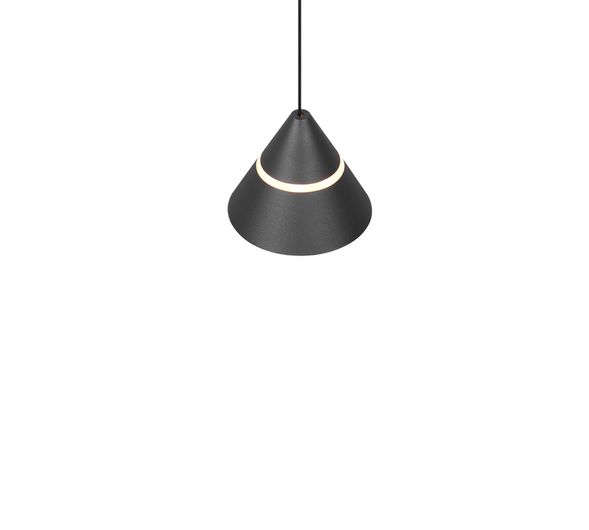 Lámpara de techo colgante Trio Romeo LED negro mate 200cm 337010132