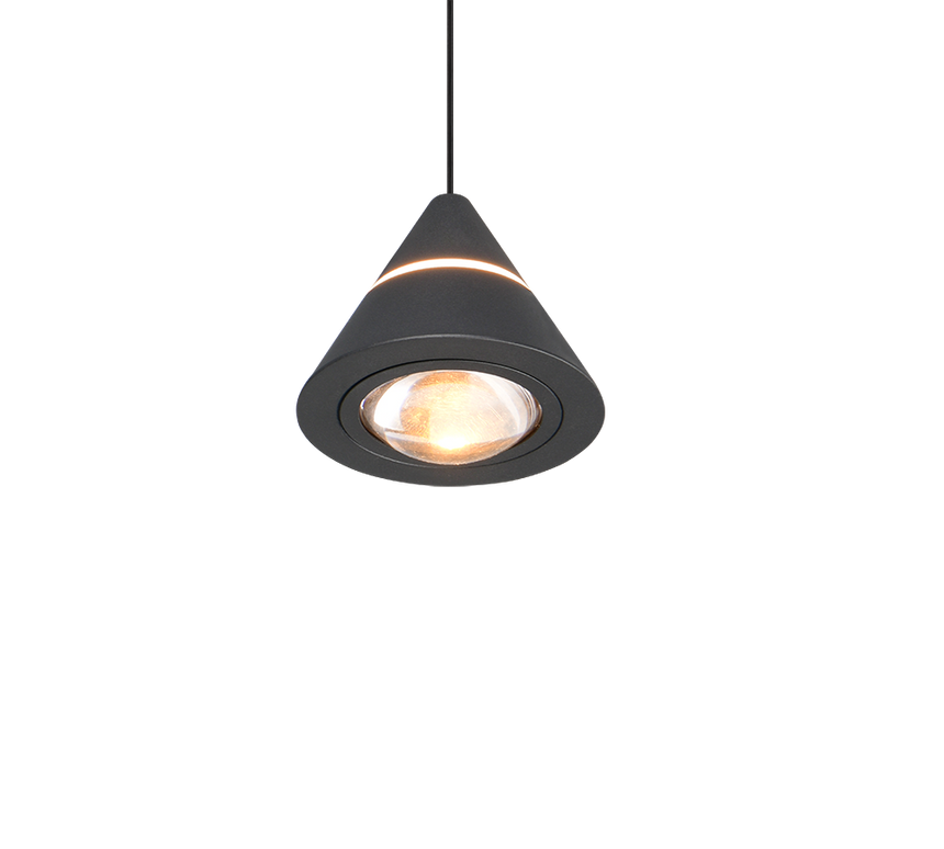 Lámpara de techo colgante Trio Romeo LED negro mate 200cm 337010132