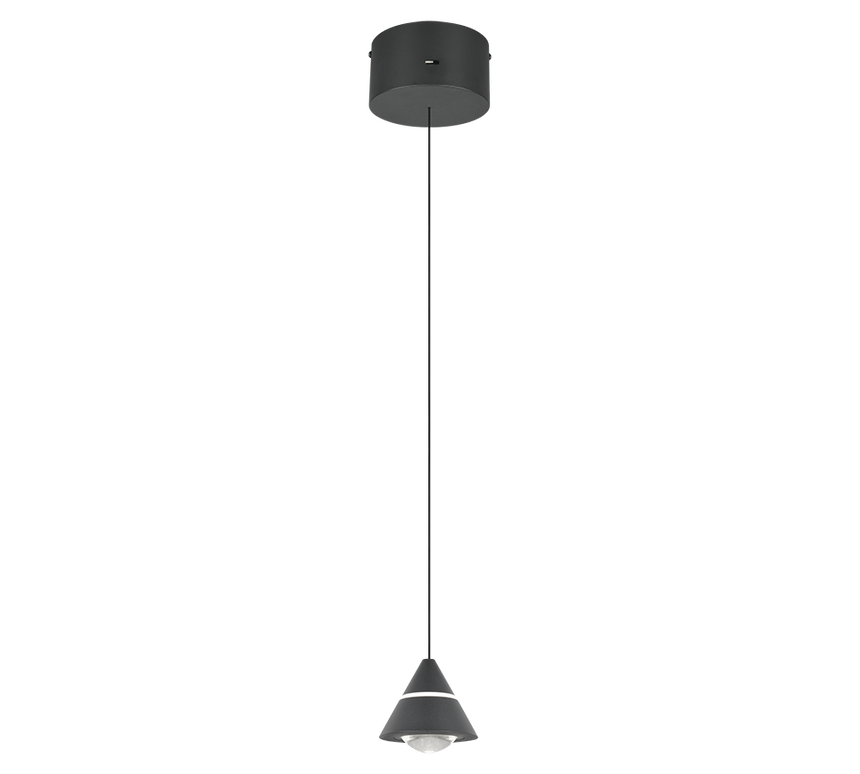 Lámpara de techo colgante Trio Romeo LED negro mate 200cm 337010132