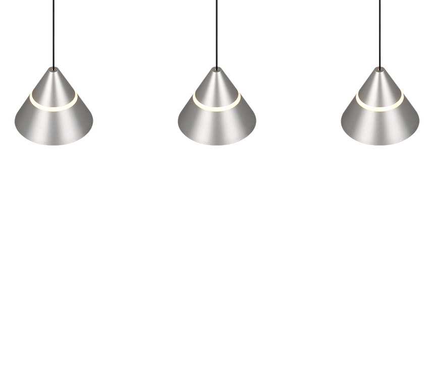 Lámpara de techo colgante Trio Romeo LED níquel mate 200cm 337010307