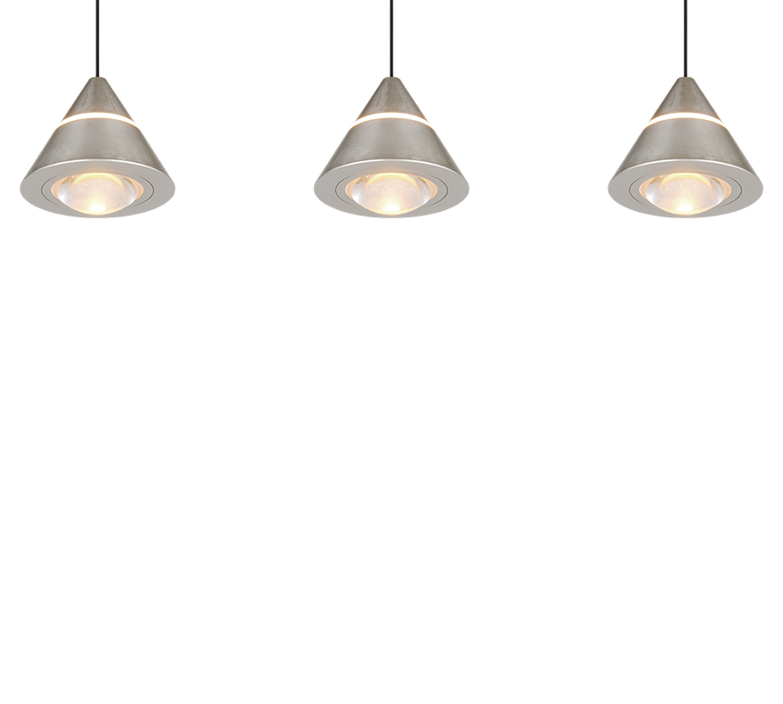 Lámpara de techo colgante Trio Romeo LED níquel mate 200cm 337010307