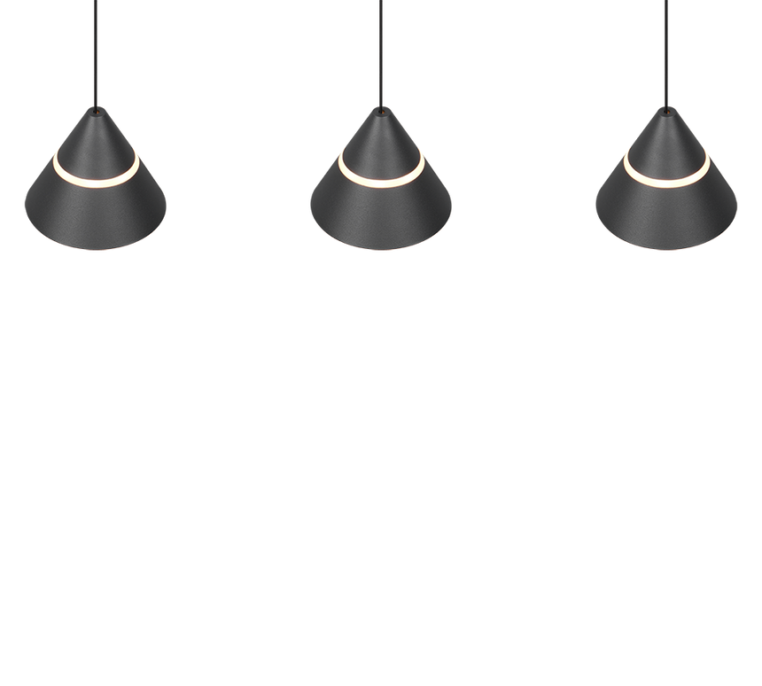 Lámpara de techo colgante Trio Romeo LED negro mate 200cm 337010332
