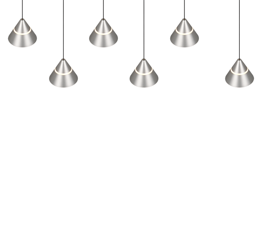 Lámpara de techo colgante Trio Romeo LED níquel mate 200cm 337010607