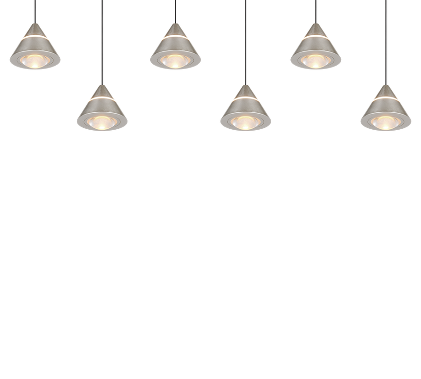 Lámpara de techo colgante Trio Romeo LED níquel mate 200cm 337010607