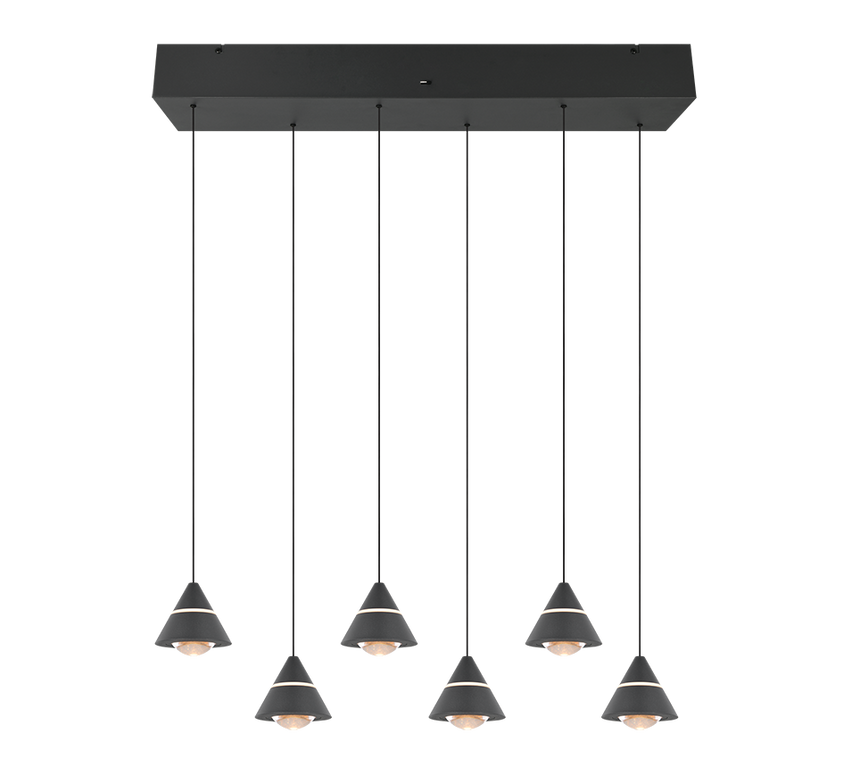 Lámpara de techo colgante Trio Romeo LED negro mate 200cm 337010632