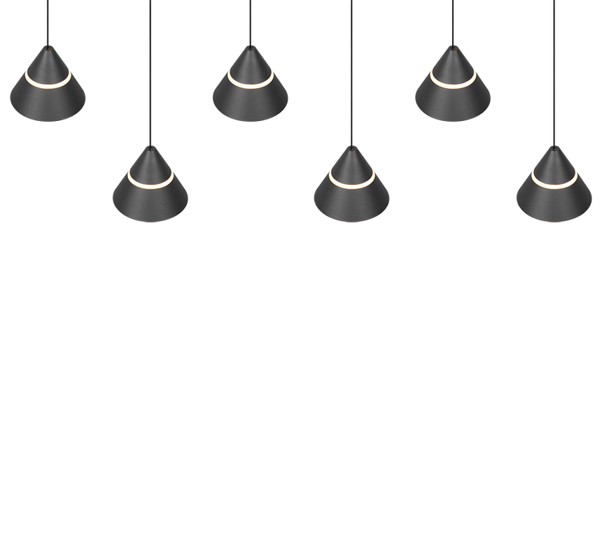 Lámpara de techo colgante Trio Romeo LED negro mate 200cm 337010632
