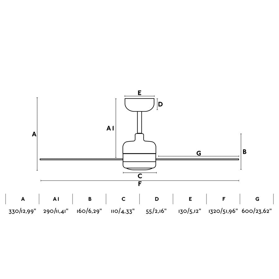 NUU L Lighthouse Fan with white DC motor, steel body and ABS blades 33722