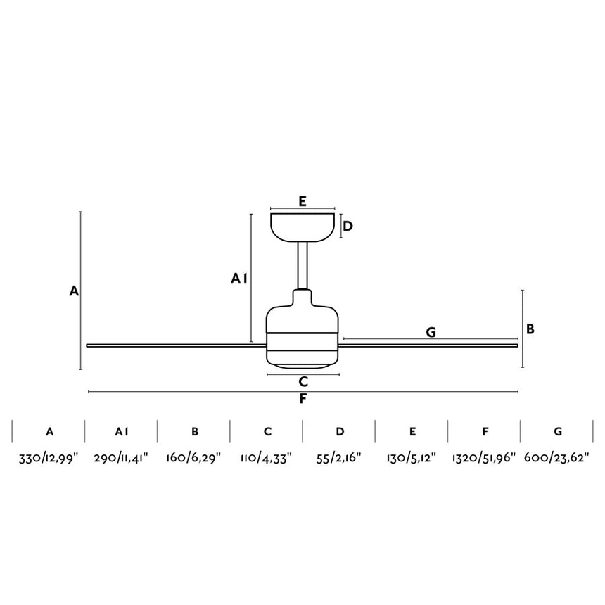 NUU L Lighthouse Fan with white DC motor, steel body and ABS blades 33722
