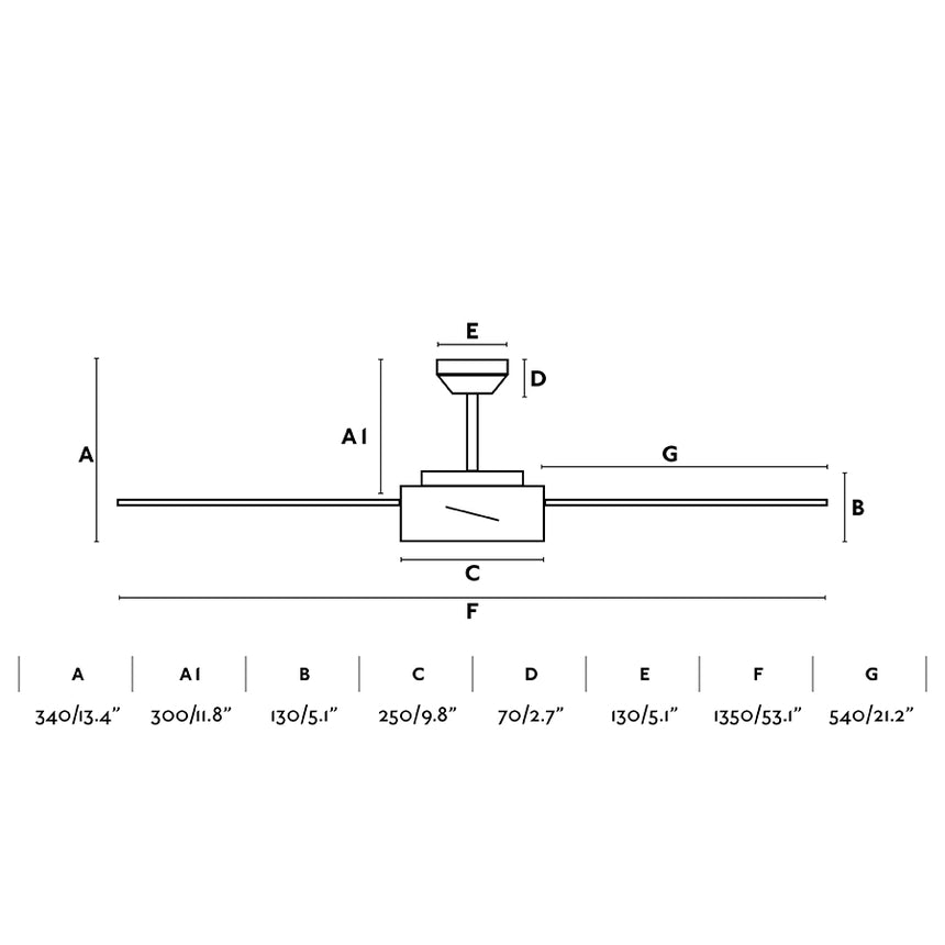 Faro Hydra Ventilador con luz motor de acero y palas de plywood difusor acrilico