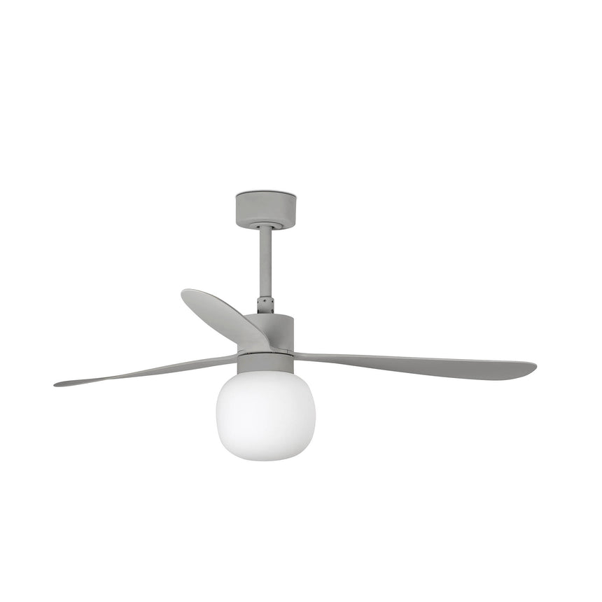 Ventilador de techo con luz Faro Amelia Ball LED gris mate 3 palas motor DC 2700K Ø132cm 33762WT2W