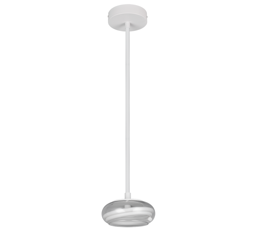 Lámpara de techo colgante Trio Tarsia LED blanco mate 4000K 150cm 337810131