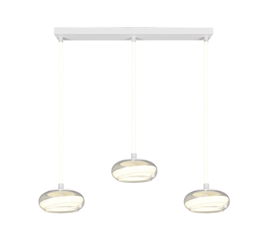 Lámpara de techo colgante Trio Tarsia LED blanco mate 4000K 150cm 337810331