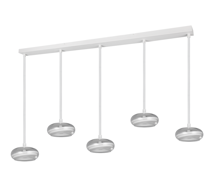 Lámpara de techo colgante Trio Tarsia LED blanco mate 4000K 150cm 337810531