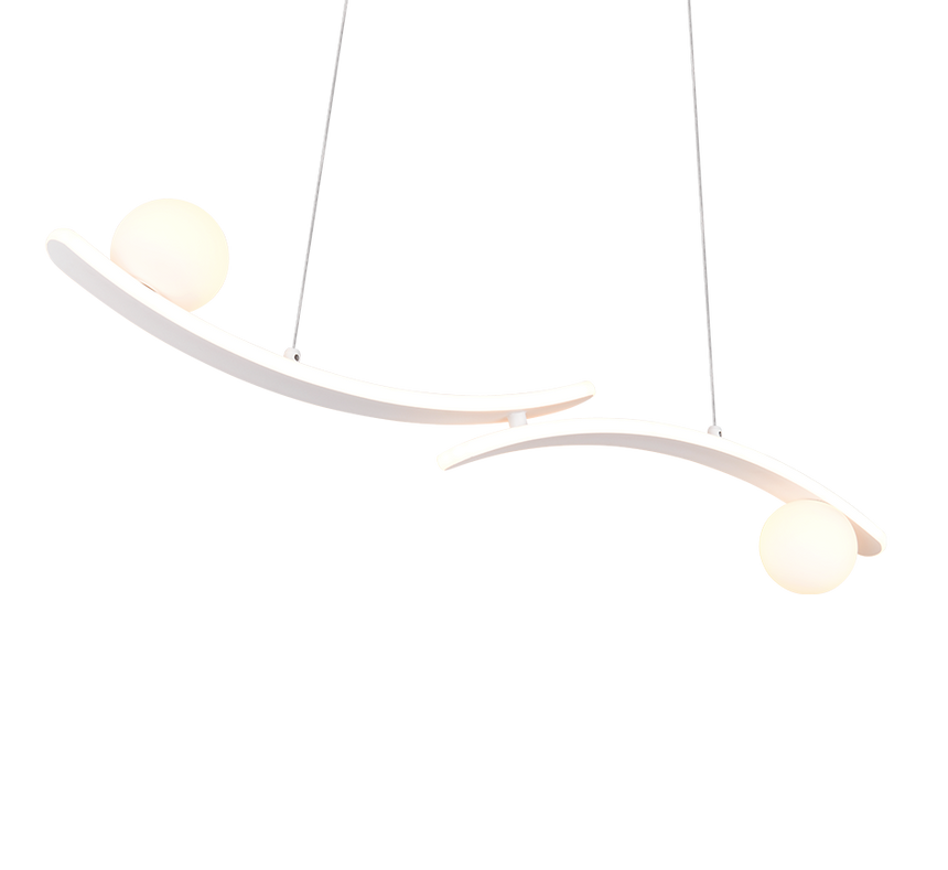Lámpara de techo colgante Trio Napoli LED blanco mate 150cm 337910231