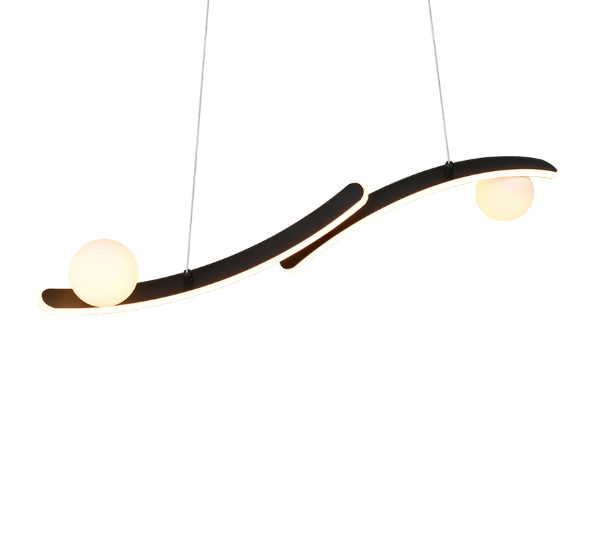 Lámpara de techo colgante Trio Napoli LED negro mate 150cm 337910232