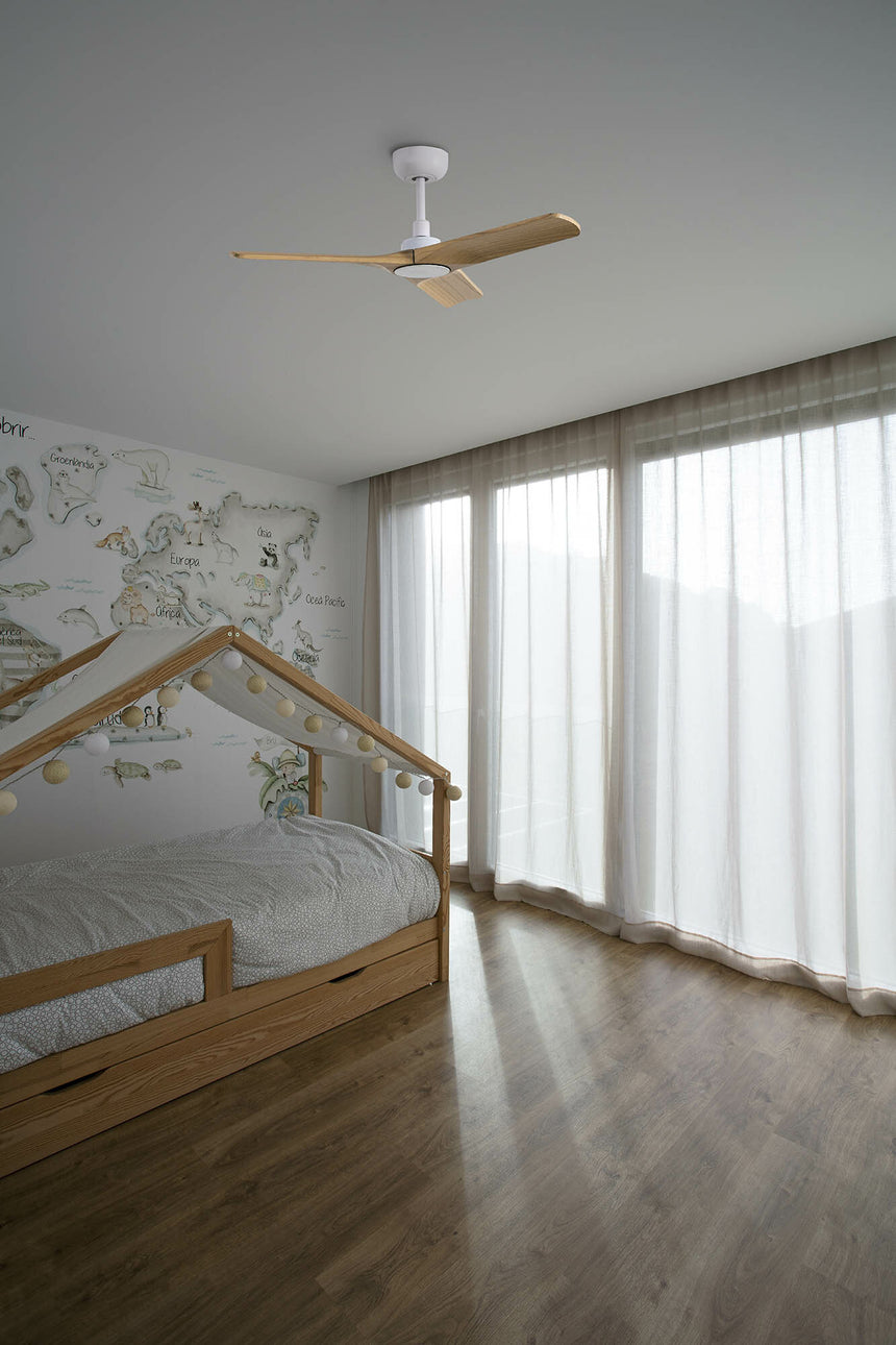 Faro HEYWOOD S Ventilador blanco madera 33805