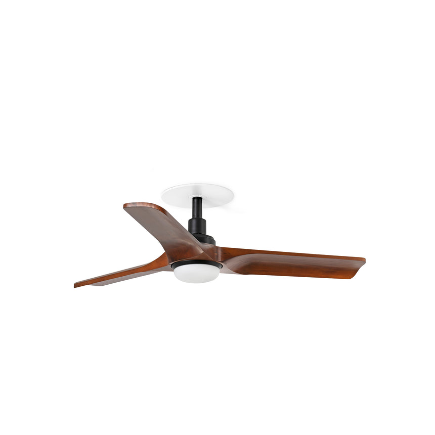 Ventilador de techo con luz Faro Heywood Recessed LED S nogal oscuro 3 palas motor DC 2700-4000K 33806R1S