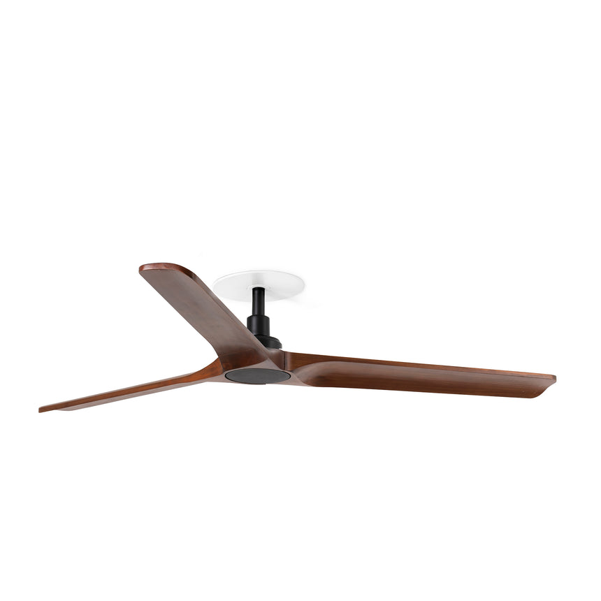 Ventilador de techo Faro Heywood Recessed LED L nogal oscuro 3 palas motor DC Ø132cm 33809R