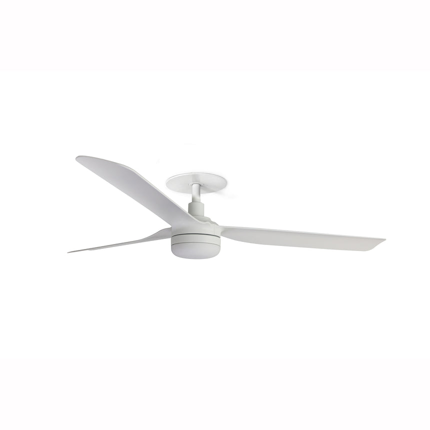 Ventilador de techo con luz Faro Punt Recessed M LED blanco mate 3 palas motor DC 2700-4000K Ø132cm 33814R1S
