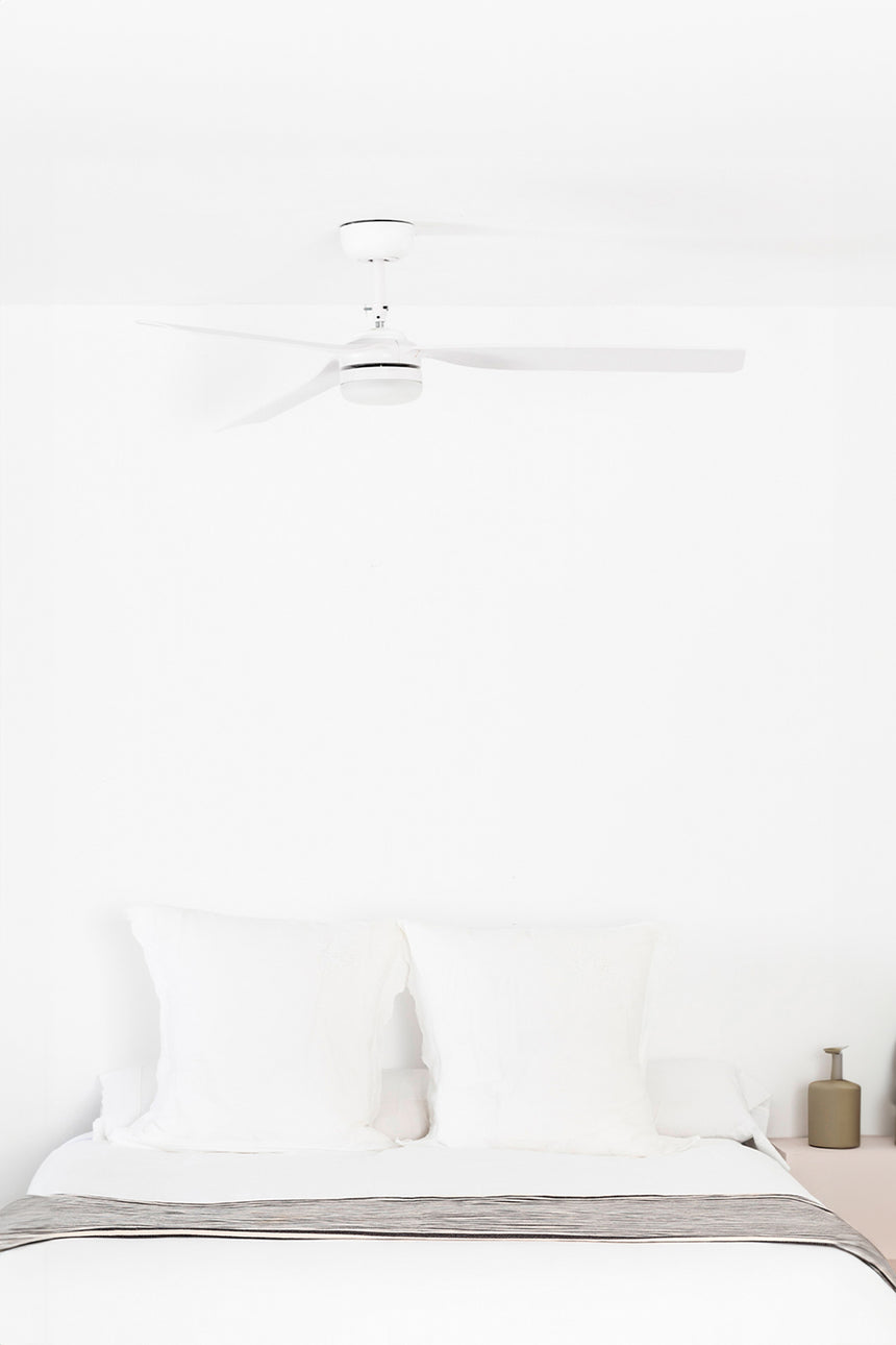 Ventilador de techo con luz Faro Punt M LED blanco mate 3 palas motor DC 3000-6500K Ø132cm 33814WT-20