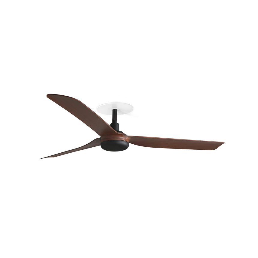 Ventilador de techo Faro Punt Recessed M nogal 3 palas motor DC Ø130cm 33817R