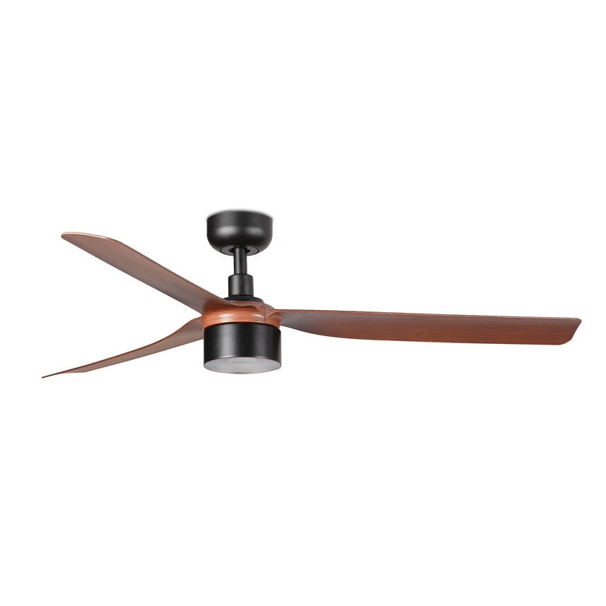 Ventilador de techo con luz Faro Punt Tek M LED nogal 3 palas motor DC 3000K Ø132cm 33817WT3N