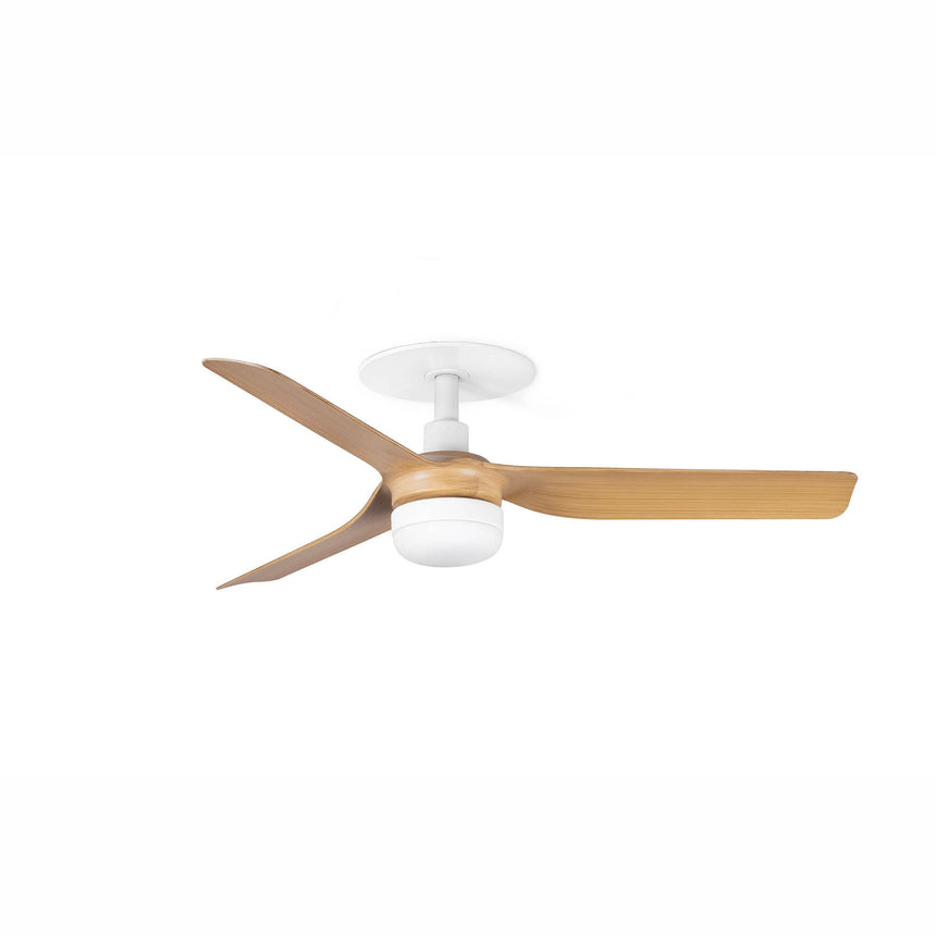 Ventilador de techo con luz Faro Mini Punt Recessed S LED arce 3 palas motor DC 2700-4000K Ø90cm 33821R1S