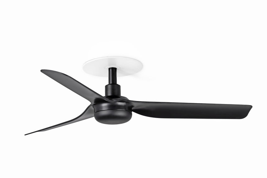 Ventilador de techo Faro Mini Punt Recessed S negro mate 3 palas motor DC Ø90cm 33822R