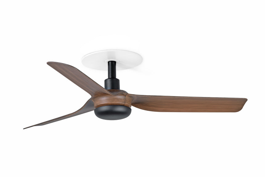 Ventilador de techo Faro Mini Punt Recessed S nogal 3 palas motor DC Ø90cm 33823R