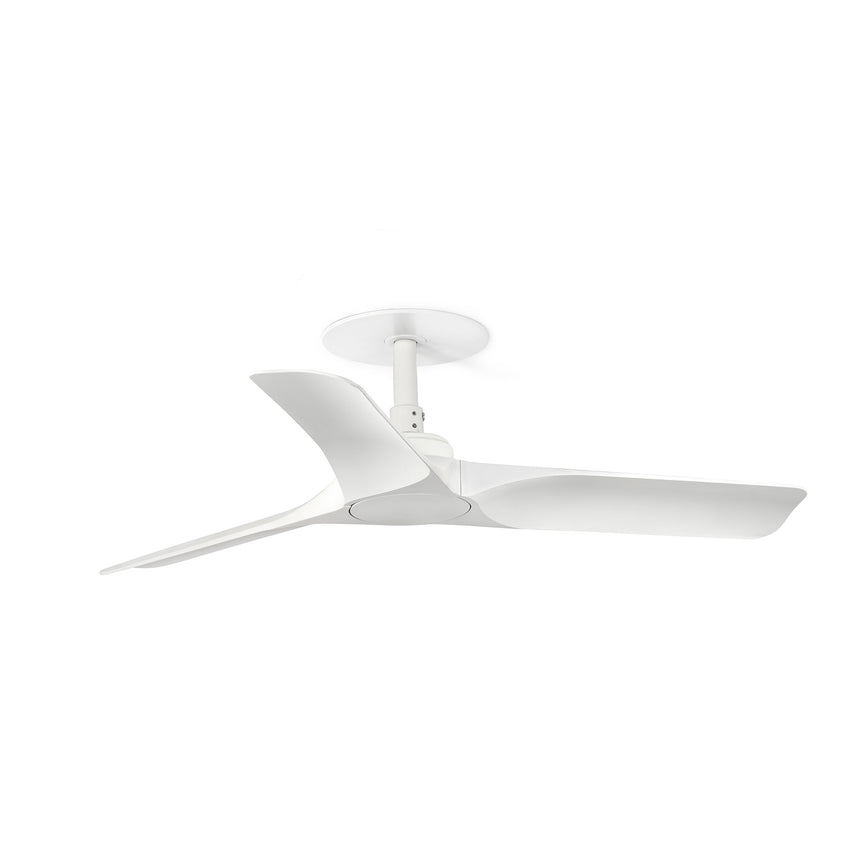 Ventilador de techo Faro Hey Recessed LED S blanco mate 3 palas motor DC Ø90cm 33824R